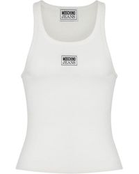 Moschino Jeans - Logo-Appliqué Ribbed Tank Top - Lyst