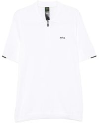 BOSS - Ever-X Zip-Fastening Logo-Print Polo Shirt - Lyst