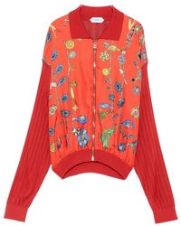 Versace - Jewellery-Print Pleated-Sleeve Cardigan - Lyst