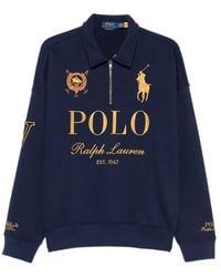Polo Ralph Lauren - Logo-Embroidered Quarter-Zip Sweater - Lyst
