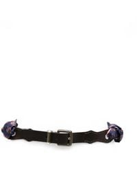 Etro - Paisley-Print Leather-Panel Belt - Lyst