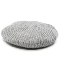 Miu Miu - Logo-Embroidered Ribbed-Knit Beret - Lyst