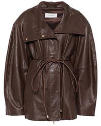 Sportmax - Spsalaggio Belted Leather Jacket - Lyst