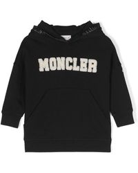 Moncler - Logo-Print Cotton Sweatshirt Dress - Lyst