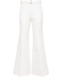 Sacai - Belted Wide-Leg Trousers - Lyst