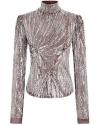 Rabanne - Long-Sleeve Top With Embroidery Details - Lyst