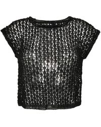Dragon Diffusion - Knitted Leather Top - Lyst