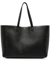 Saint Laurent - Logo-Stamp Leather Tote Bag - Lyst