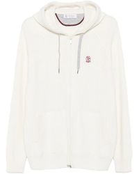 Brunello Cucinelli - Hooded Ribbed Zip-Up Cardigan - Lyst