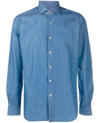 Xacus Long Sleeve Denim Shirt - Blue