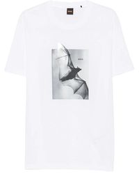 BOSS - Bat-Print T-Shirt - Lyst