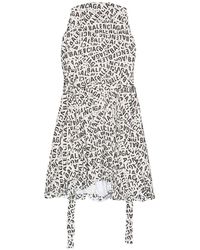 Balenciaga - Logo-print Midi Dress - Lyst