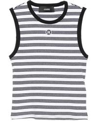 Amiri - Striped Ribbed-Knit Tank Top - Lyst