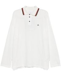Vivienne Westwood - Orb-Embroidered Tipped Polo Shirt - Lyst