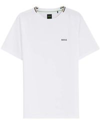 BOSS - Active Moisture-Wicking T-Shirt With Tennis-Ball Eming - Lyst