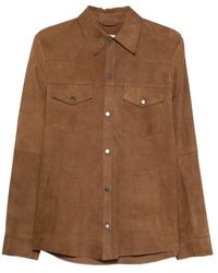 Eraldo - Flap-Pocket Suede Shirt - Lyst