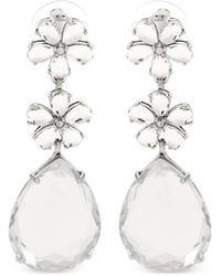 Self-Portrait - Drop Earrings Crystal - Lyst