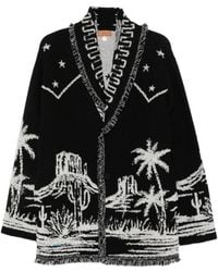 Alanui - Cardigan En Maille Intarsia À Franges - Lyst