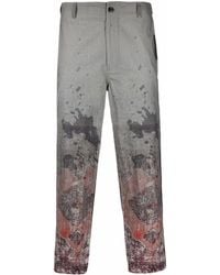 Children of the discordance Patterned Cropped Chinos - Grey