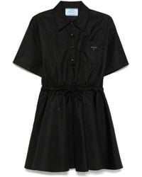 Prada - Triangle-Logo Mini Dress - Lyst