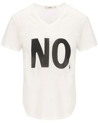 Fendi - Ivory Jersey T-Shirt With Noi Print - Lyst