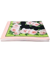 Dolce & Gabbana Floral Print Beach Towel - Black