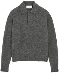 Ami Paris - Wool And Alpaca Polo With Ami Embroidery - Lyst