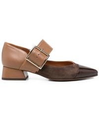 Chie Mihara - Hebas Buckle-Strap Pointed-Toe Pumps - Lyst