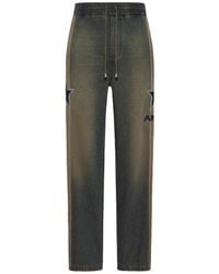 Amiri Black Chemist Leather Stars Jeans for Men | Lyst