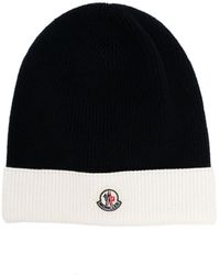 Moncler - Logo-Patch Knitted Cotton Beanie - Lyst