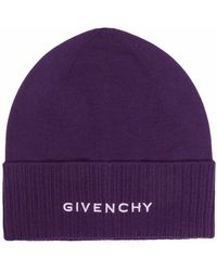 Givenchy - Embroidered-logo Wool Beanie - Lyst