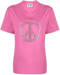 Moschino Jeans - Peace Symbol-Studded T-Shirt - Lyst
