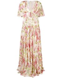 Giambattista Valli Long Floral Print Dress - Multicolour