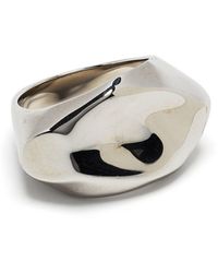 Alexander McQueen Undulating-form Silver-tone Ring - Metallic