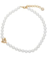 CASABLANCA - Pearl-Embellished Logo-Pendant Necklace - Lyst