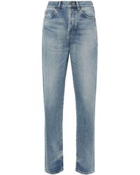 Saint Laurent - Distressed High-Waisted Jeans - Lyst