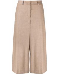 Peserico High-waisted Knitted Culottes - Natural