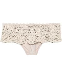 Frankie's Bikinis - Shelly Crochet-Knit Ruffled Bikini Bottoms - Lyst
