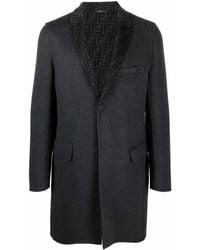 Fendi Long-sleeve Button Coat - Grey