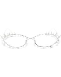 YVMIN - Crystal-Embellished Cat-Eye Sunglasses - Lyst