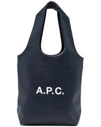 A.P.C. - Small Ninon Logo-Print Tote Bag - Lyst