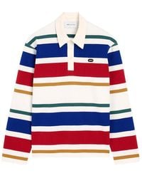 Ami Paris - Striped Cotton Polo With Ami Patch - Lyst