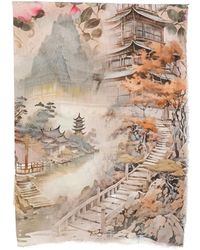 D'Aniello - Frayed-Edges Printed Scarf - Lyst