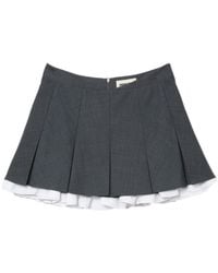 ShuShu/Tong - Ruffled-Trim Pleated Miniskirt - Lyst