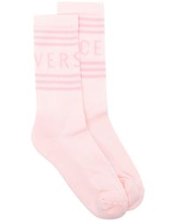 Versace - 90s Vintage-logo Ribbed Socks - Lyst