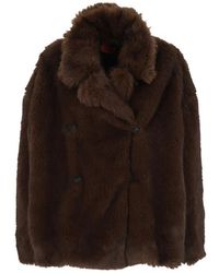 Thelatest - Faux-Fur Double-Breasted Jacket - Lyst