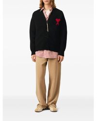 Ami Paris - Ami De Coeur Wool Cardigan - Lyst