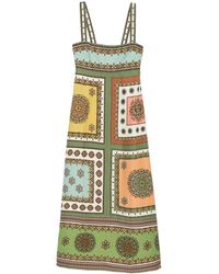 ALÉMAIS - Contina Square-Neck Midi Dress - Lyst