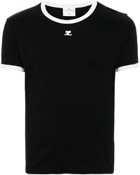 Courreges - Contrast Cotton T-Shirt - Lyst