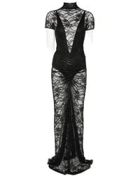 ANDAMANE - Palma Lace-Overlay Ruched-Detail Maxi Dress - Lyst